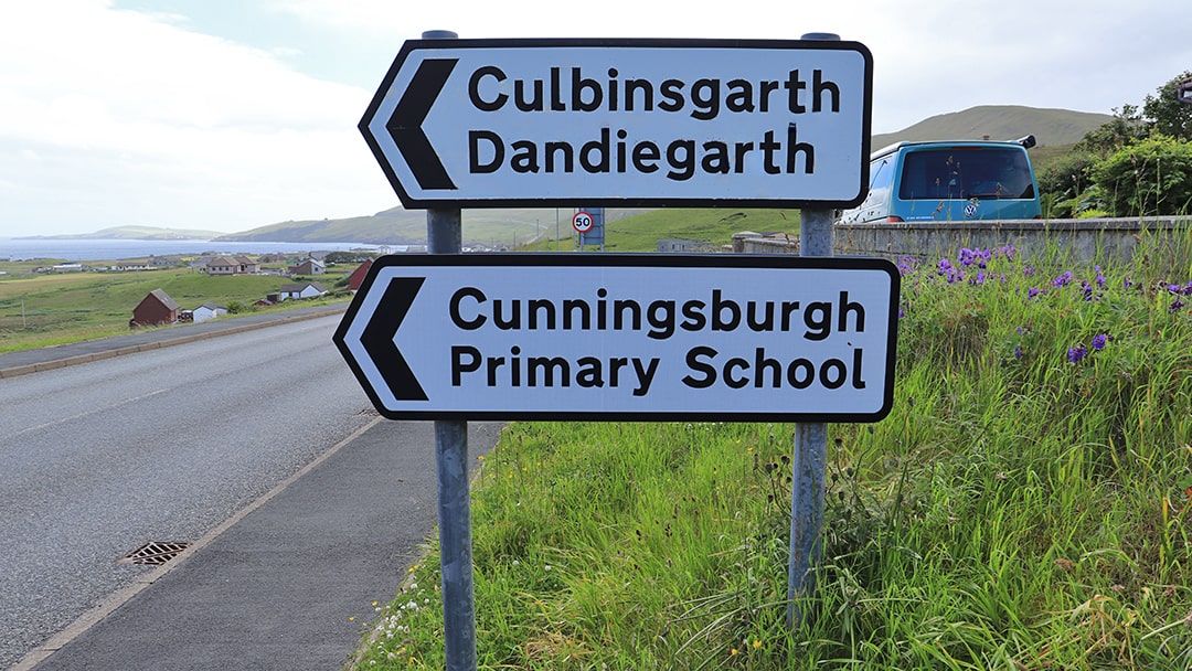 Sign post in Shetland