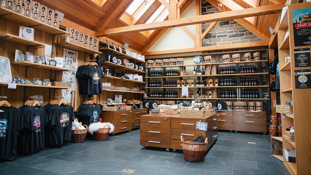 The shop inside the Orkney Brewery