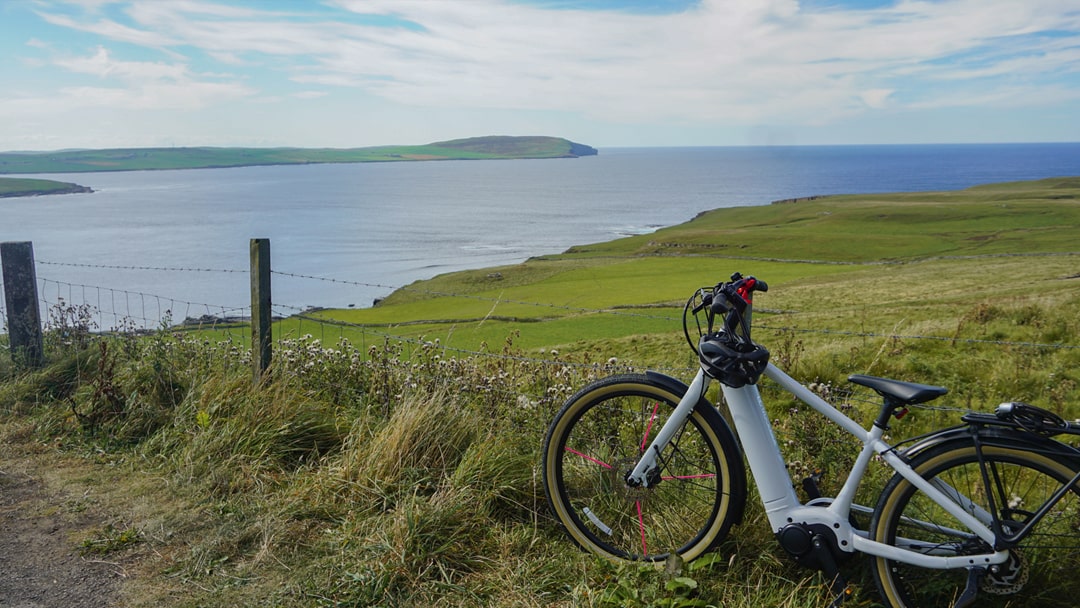 Exploring Rousay on an e-bike