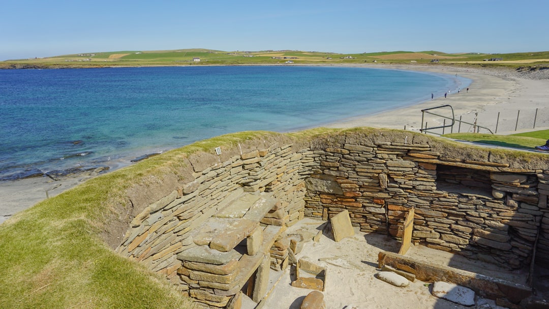 Skara Brae overlooking the Bay of Skaill