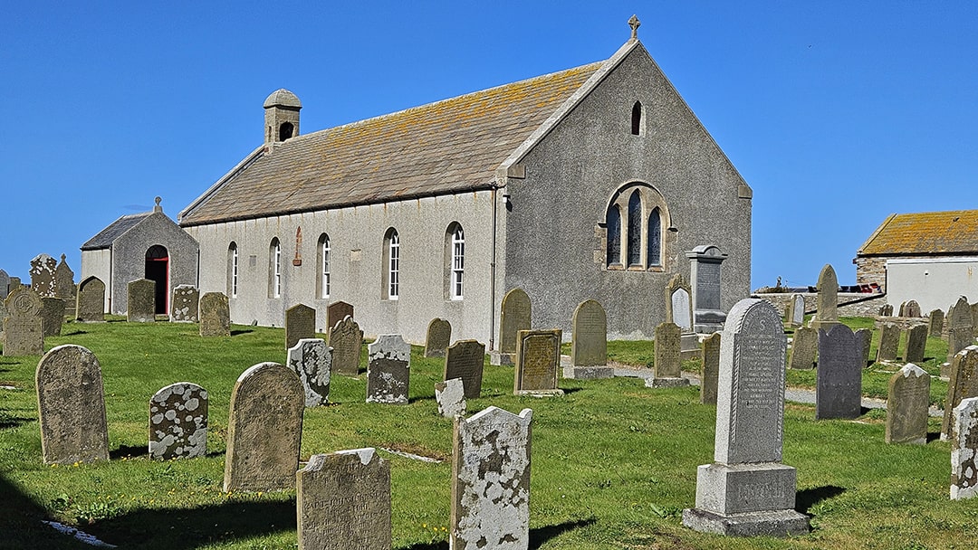 St Magnus's Church, which stands where Christchurch once did, in Birsay, Orkney