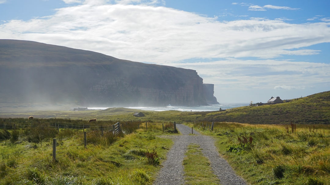 The path down to Rackwick Bay