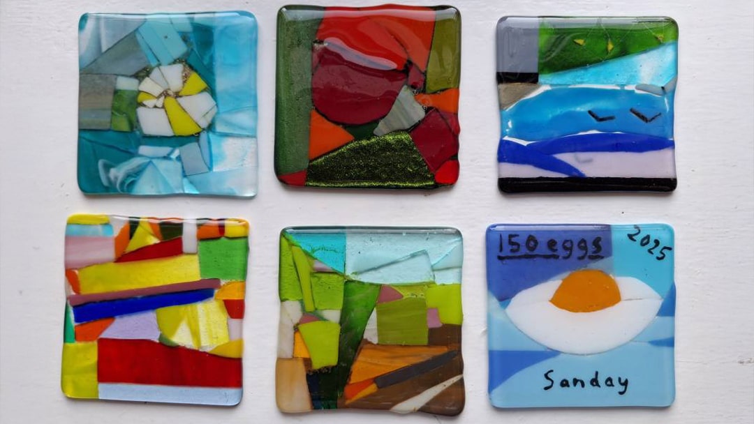 Glass fused art from a recent workshop