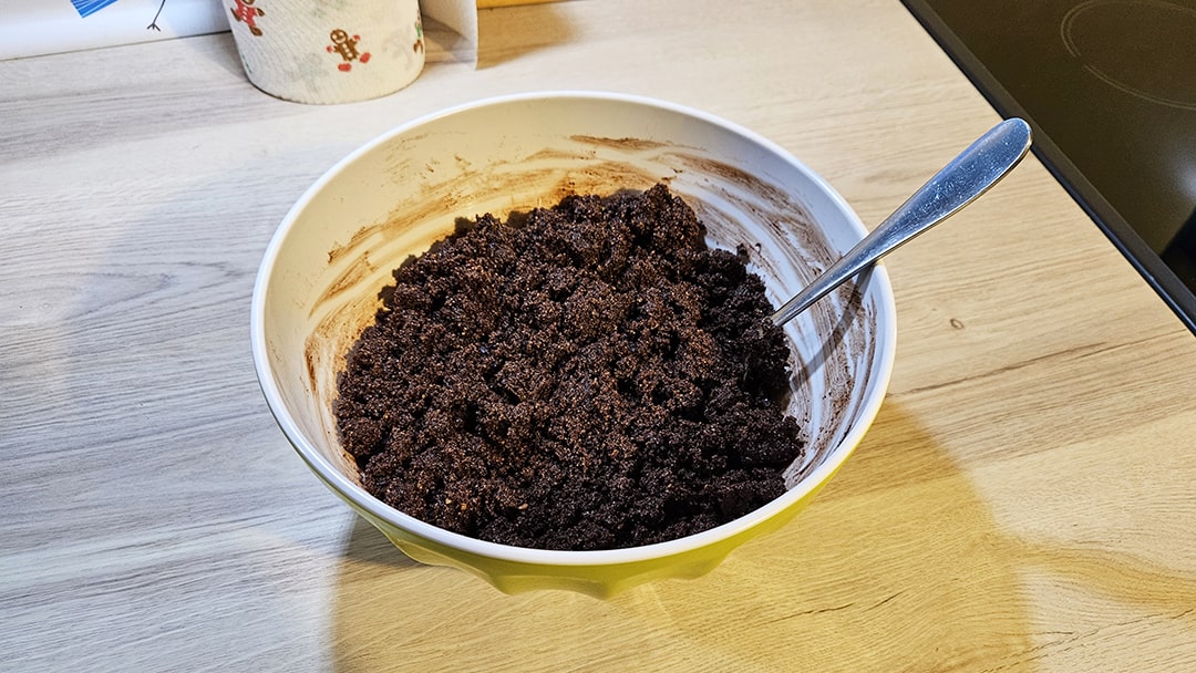 The completed tiffin base mixture