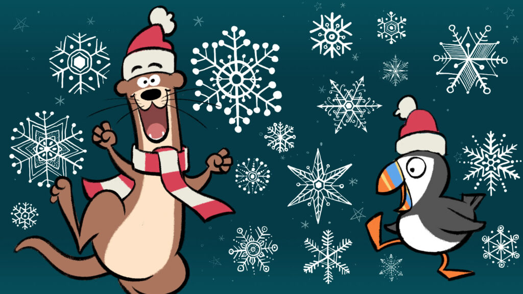 Olander and Tam at Christmas time