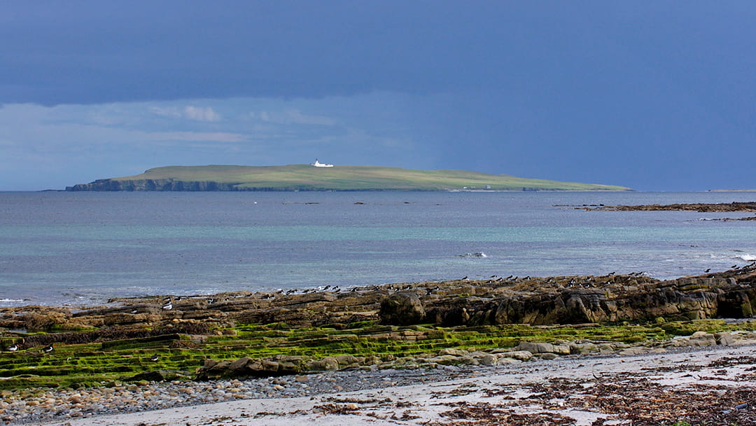 The isle of Copinsay viewed from Deerness in Orkney
