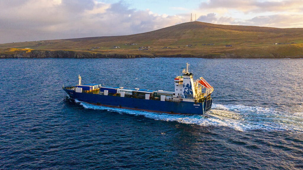 The freight ship, MV Helliar, transport livestock and supplies between the Northern Isles and the Scottish Mainland