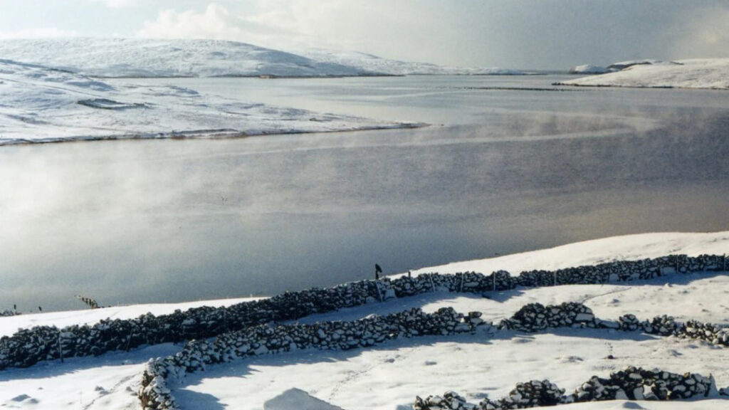 Deep snow in A Shetland Winter Mystery