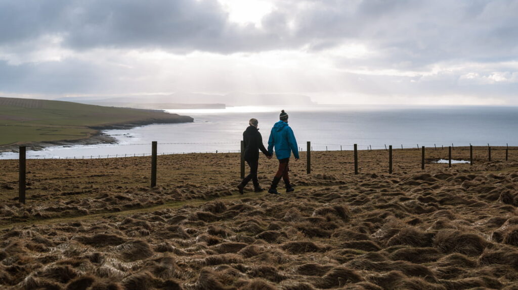 Enjoying the stunning views in Orkney