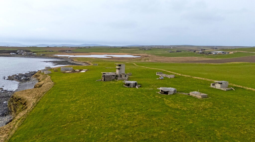 Wartime ruins at Graemeshall Battery in Holm