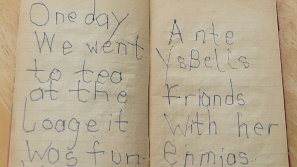 Marsali's writing as a child