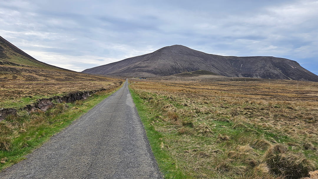 Looking up at the Cuilags on Hoy