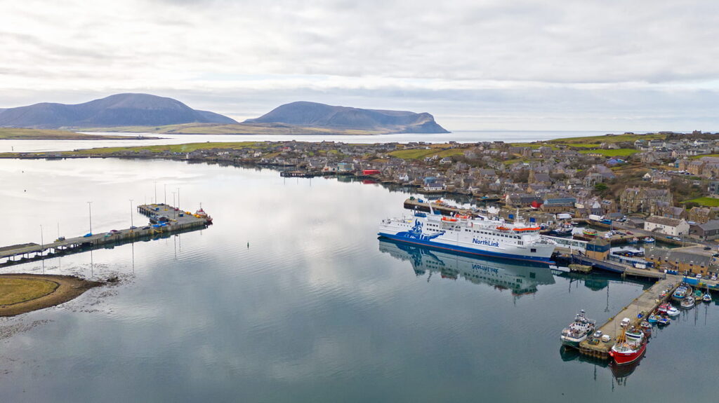 MV Hamnavoe docked in Stromness, Orkney