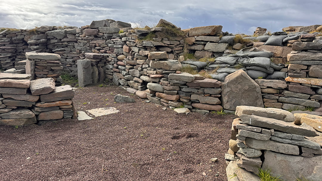 Scatness is less excavated and 'complete' compared to nearby Jarlshof