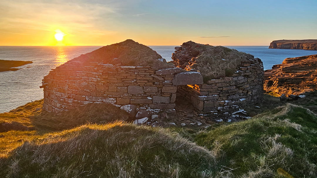 The Broch of Borwick at sunset