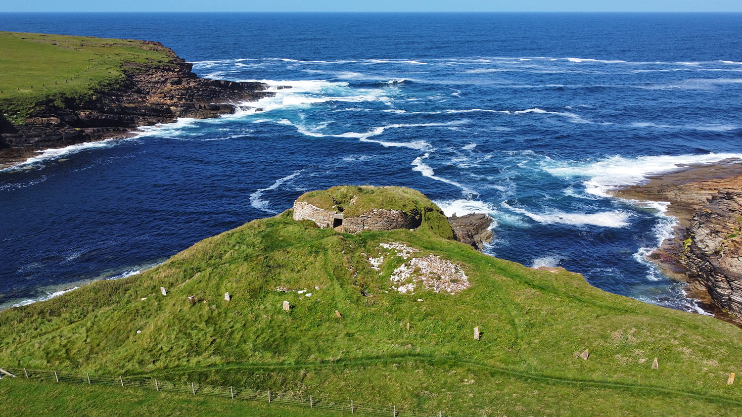 The Broch of Borwick from the air