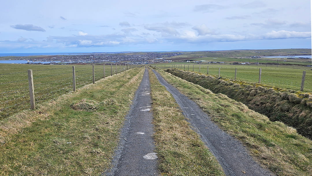 The track to the summit of Wideford Hill