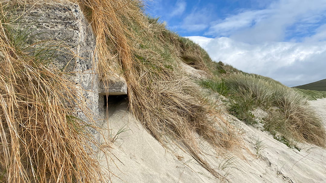 Pill box on West Voe Beach