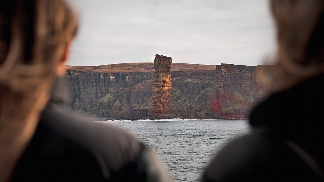 Spotting the Old Man of Hoy from MV Hamnavoe
