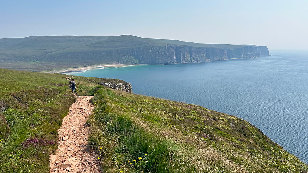 Views across Rackwick Bay from the top of Moor Fea