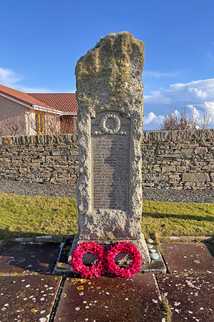World War One memorial at Dunrossness