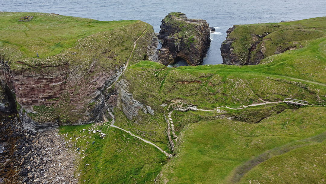 The path and steps leading to the Brough of Deerness
