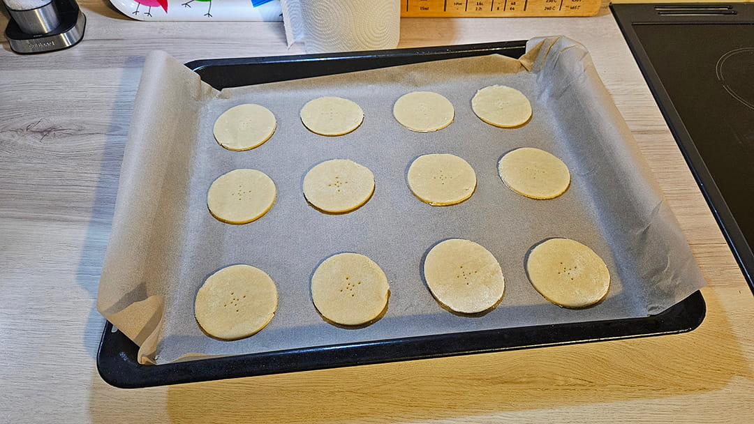 The biscuits ready to go in the oven